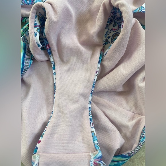 Nanette Lepore 6 Blue Swimsuit Bikini 2 Piece Bralette High Waisted Beach Summer - Picture 8 of 10